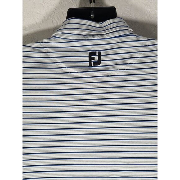 Mens Golf FootJoy Short Sleeve Polo Stripped Size Large Koasati Pines Logo - Picture 5 of 6